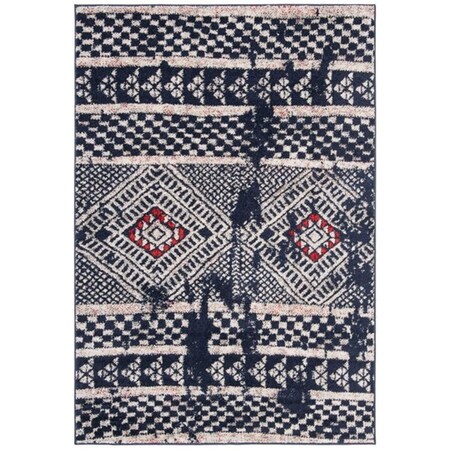 Safavieh Adirondack Bohemian Rectangle Machine-Made Rugs, Navy & Light Grey - 4 x 6 ft. ADR202N-4